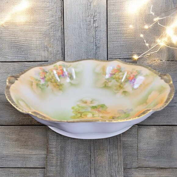 Royal Rudolstadt Prussia Porcelain Hand Painted Serving Dish Bowl Antique Marked - Picture 1 of 16